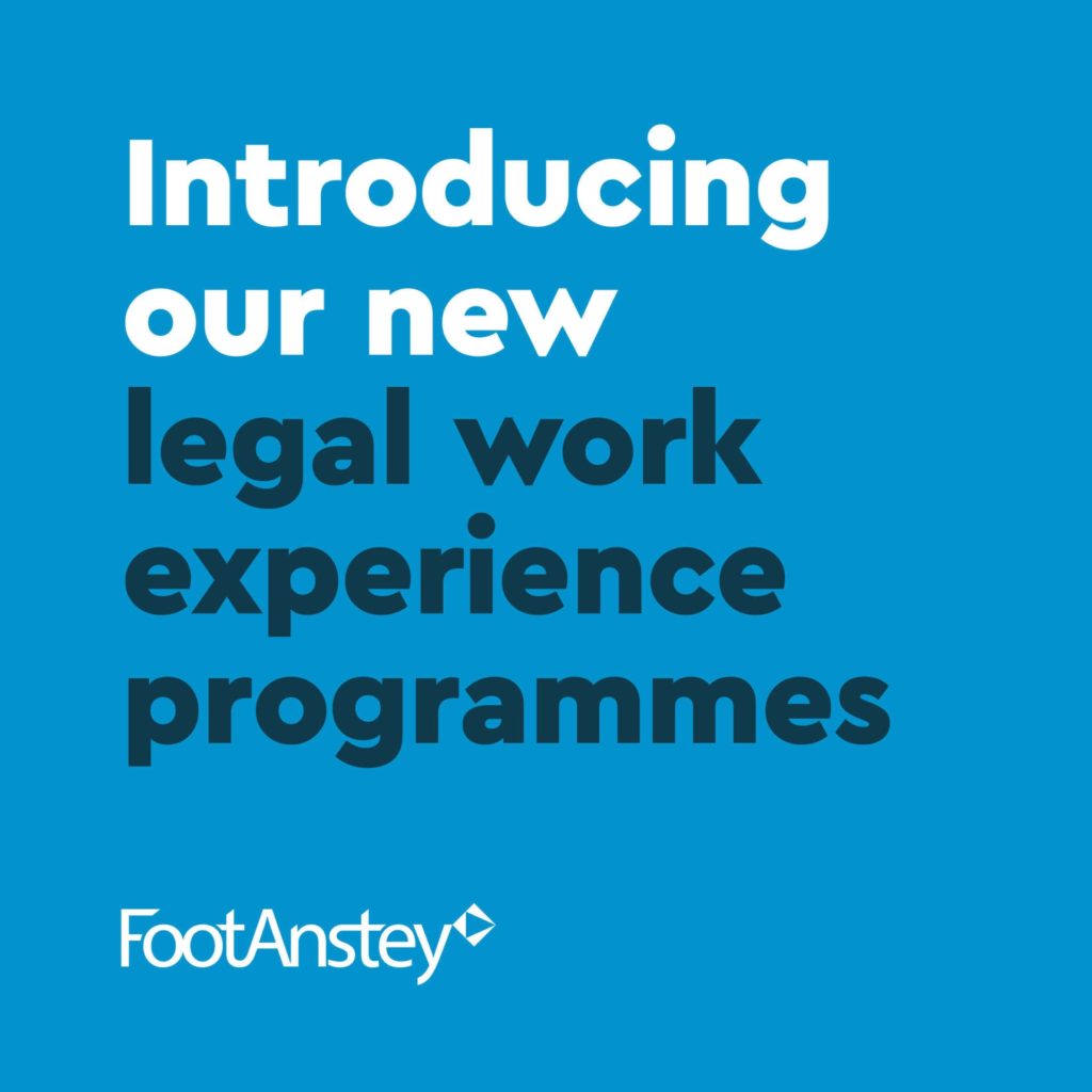 Foot Anstey launches work experience programmes to find a new generation of lawyers featured image