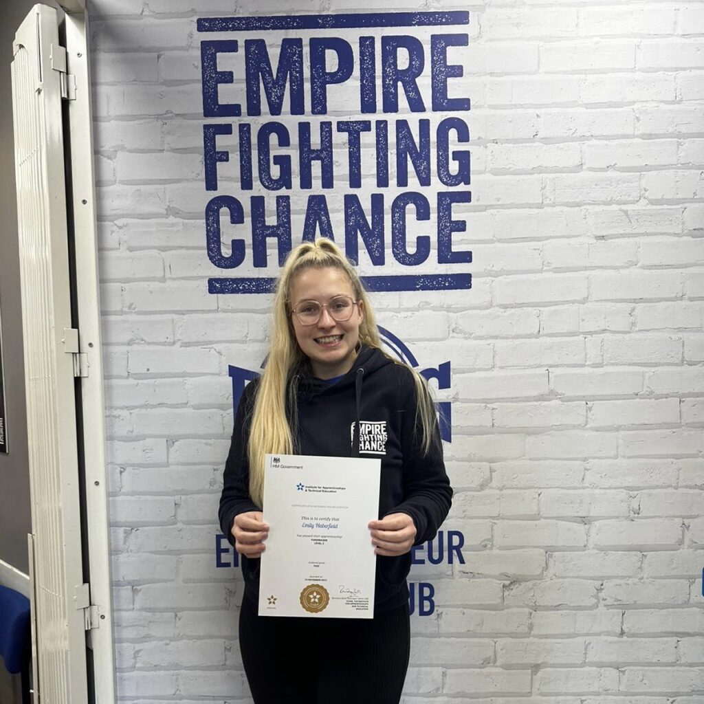 Foot Anstey supported Fundraising Apprentice for Empire Fighting Chance passes diploma course featured image