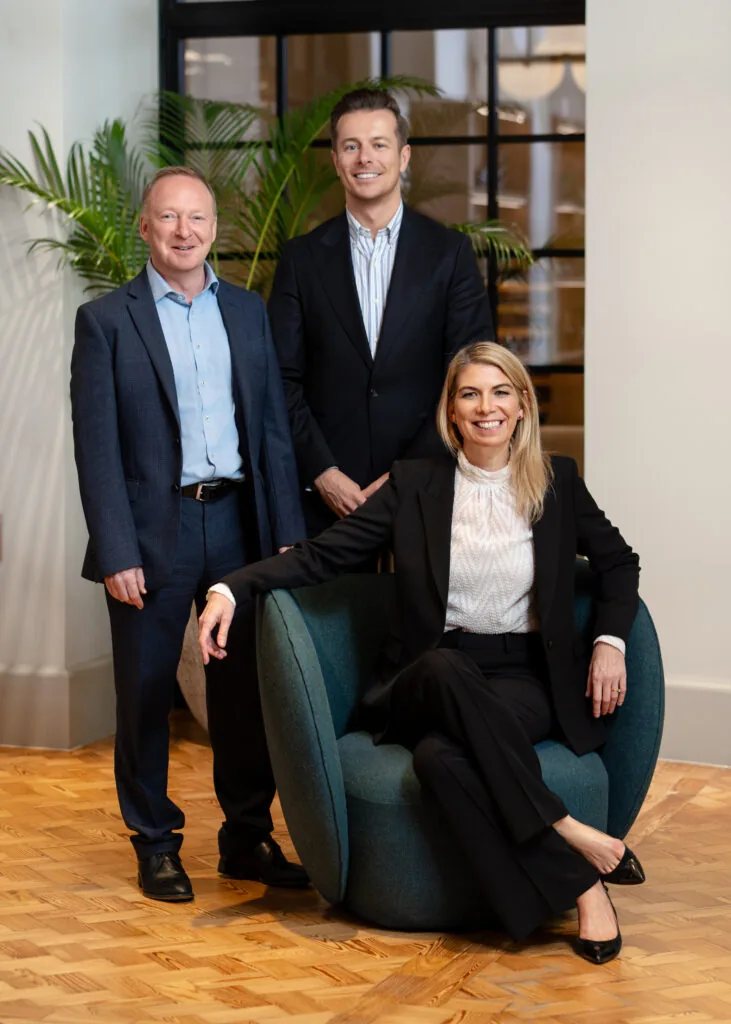 Jan Levinson, Tom Kershaw and Melanie McGuirk in the Foot Anstey office on Oxford Street, Manchester, October 2025