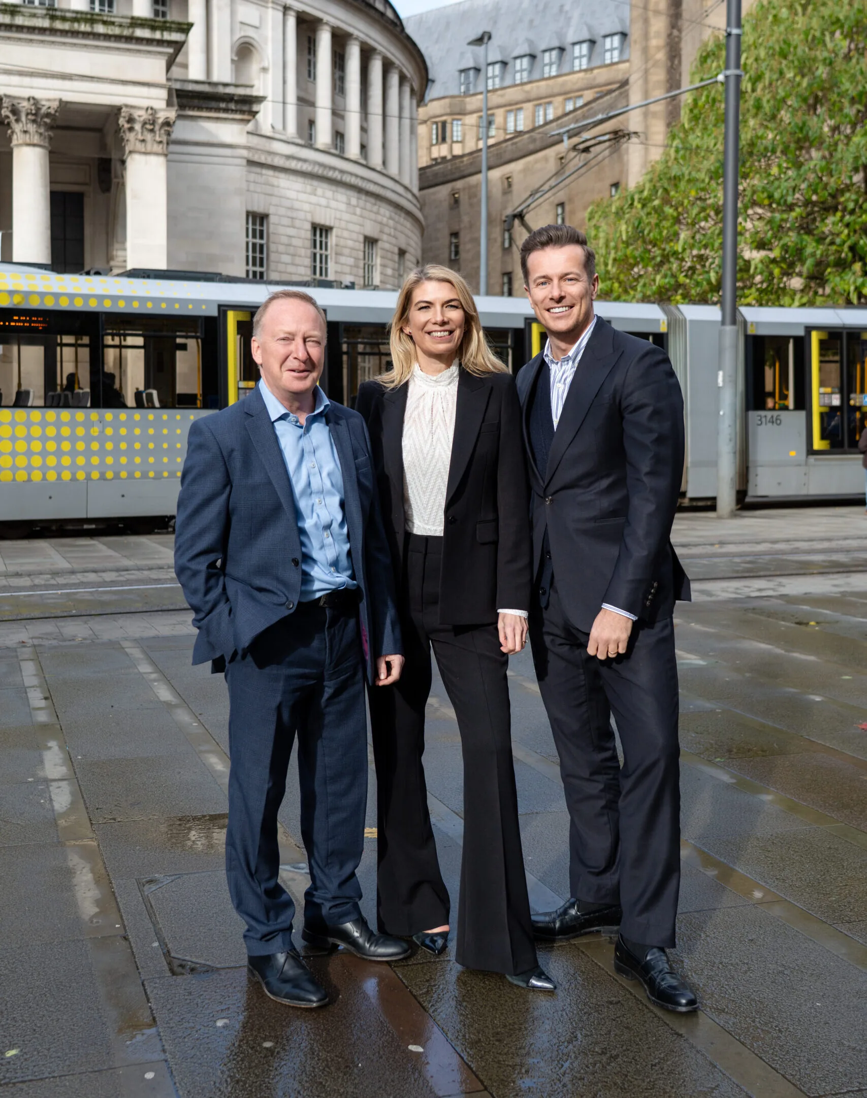 Jan Levinson, Melanie McGuirk and Tom Kershaw in Manchester, October 2025