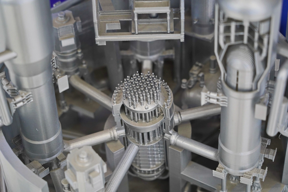 Close-up shot of part of a nuclear reactor.