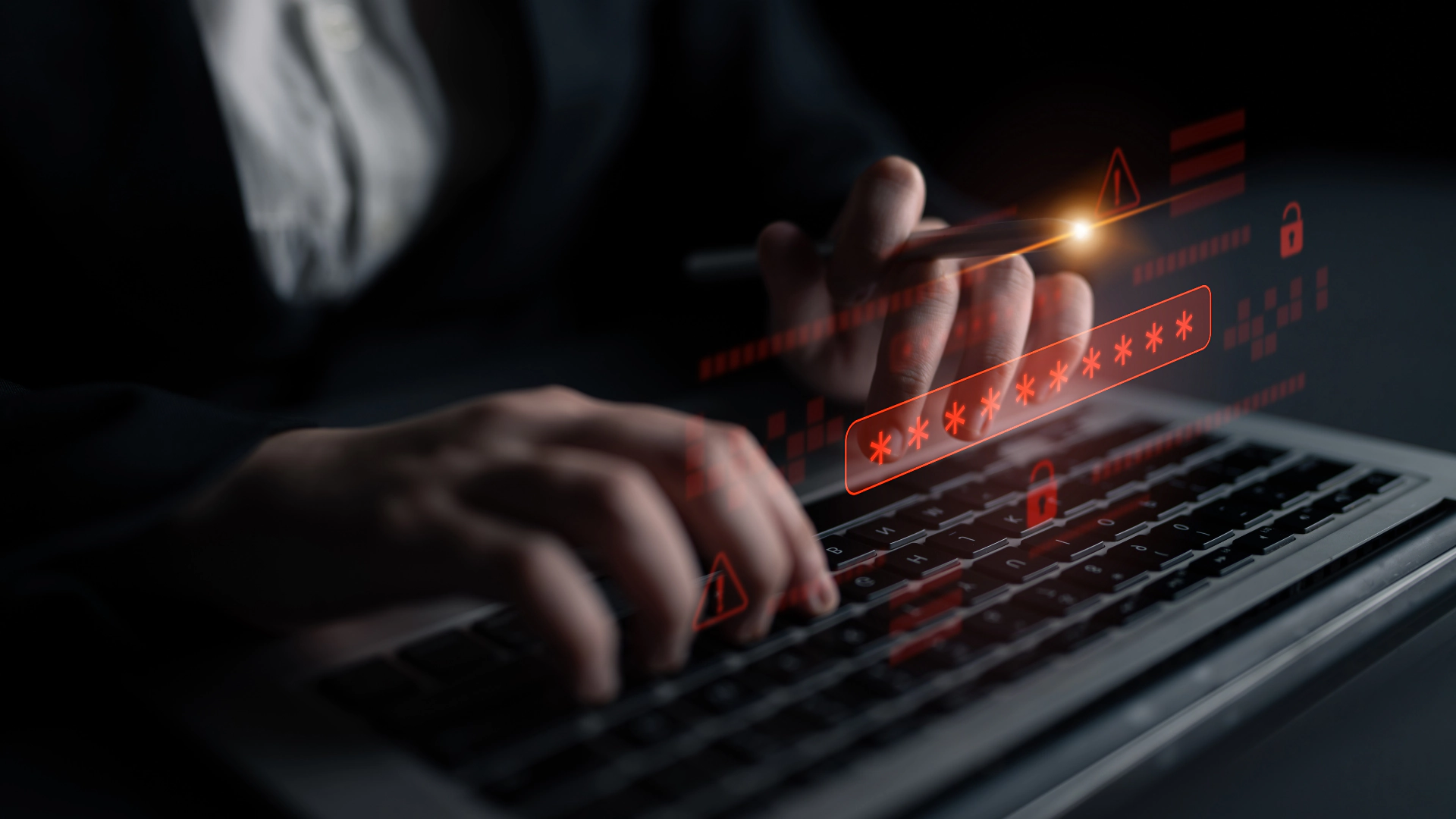 Tech_Data, Keyboard, lock and person typing